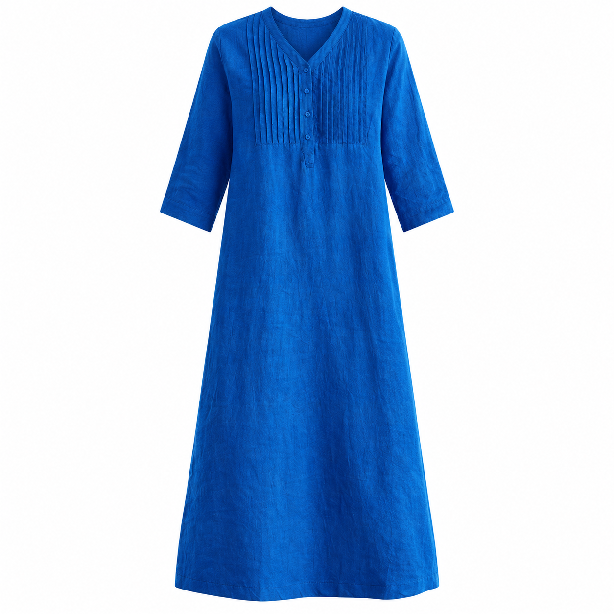 V-Neck Pintuck Long Dress - Image 7