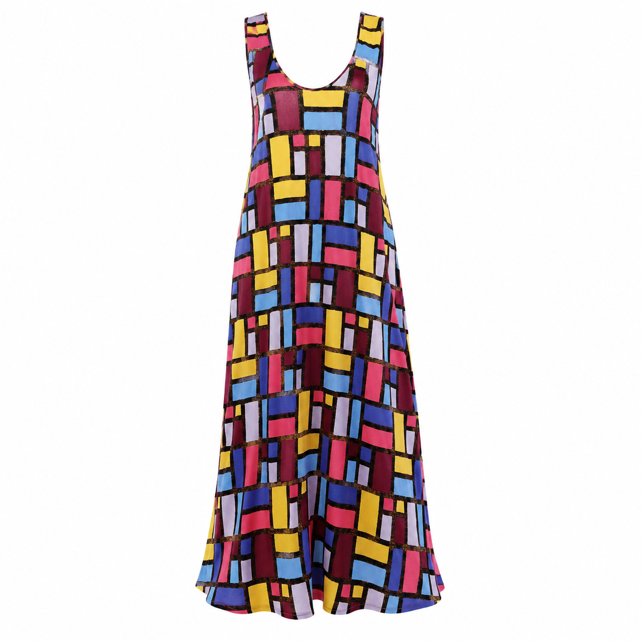 Women's Geometric Print Sleeveless Maxi Dress - Image 6