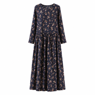 Floral Long-Sleeve Cotton Dress