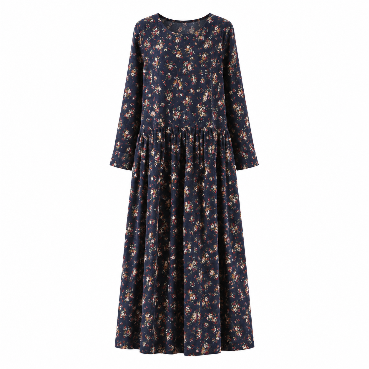Floral Long-Sleeve Cotton Dress