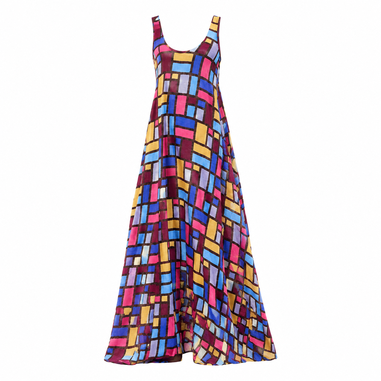 Women's Geometric Print Sleeveless Maxi Dress - Image 4