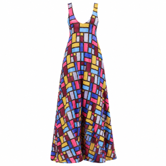 Women's Geometric Print Sleeveless Maxi Dress