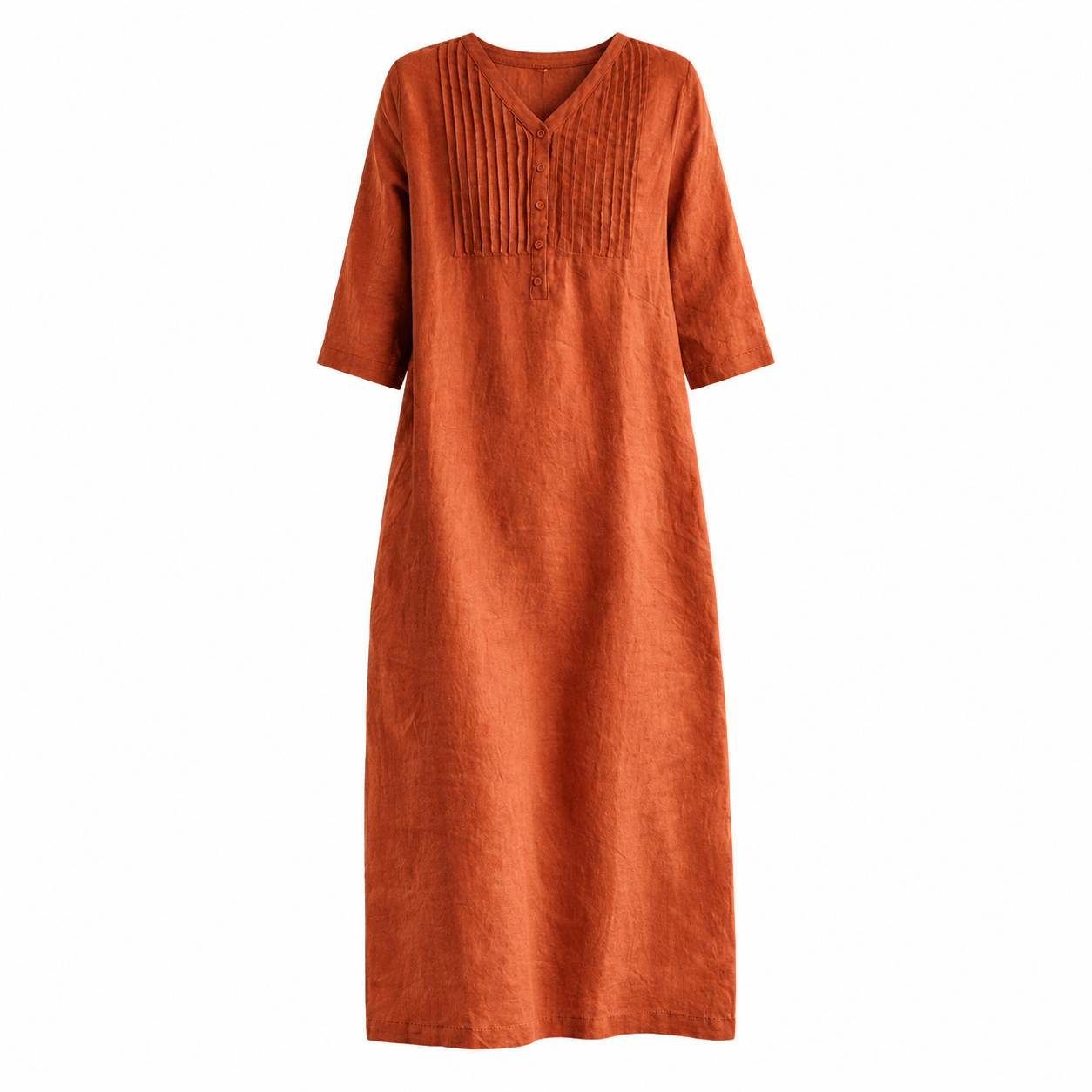 V-Neck Pintuck Long Dress - Image 4
