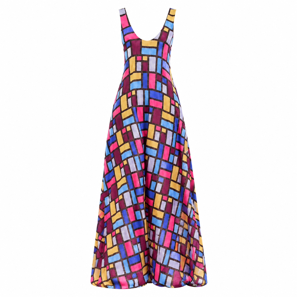 Women's Geometric Print Sleeveless Maxi Dress - Image 3