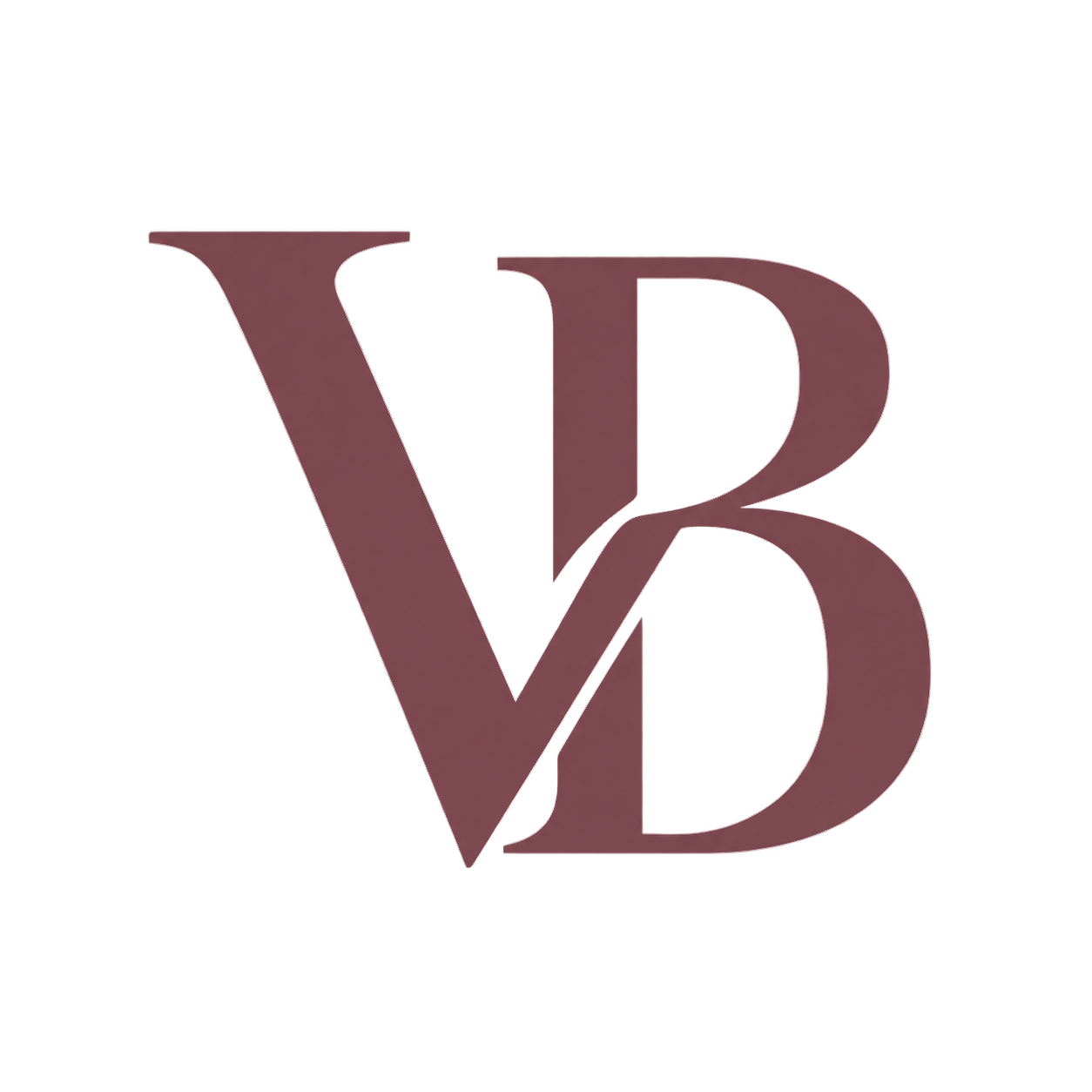 Voge Boutique VB monogram in muted burgundy