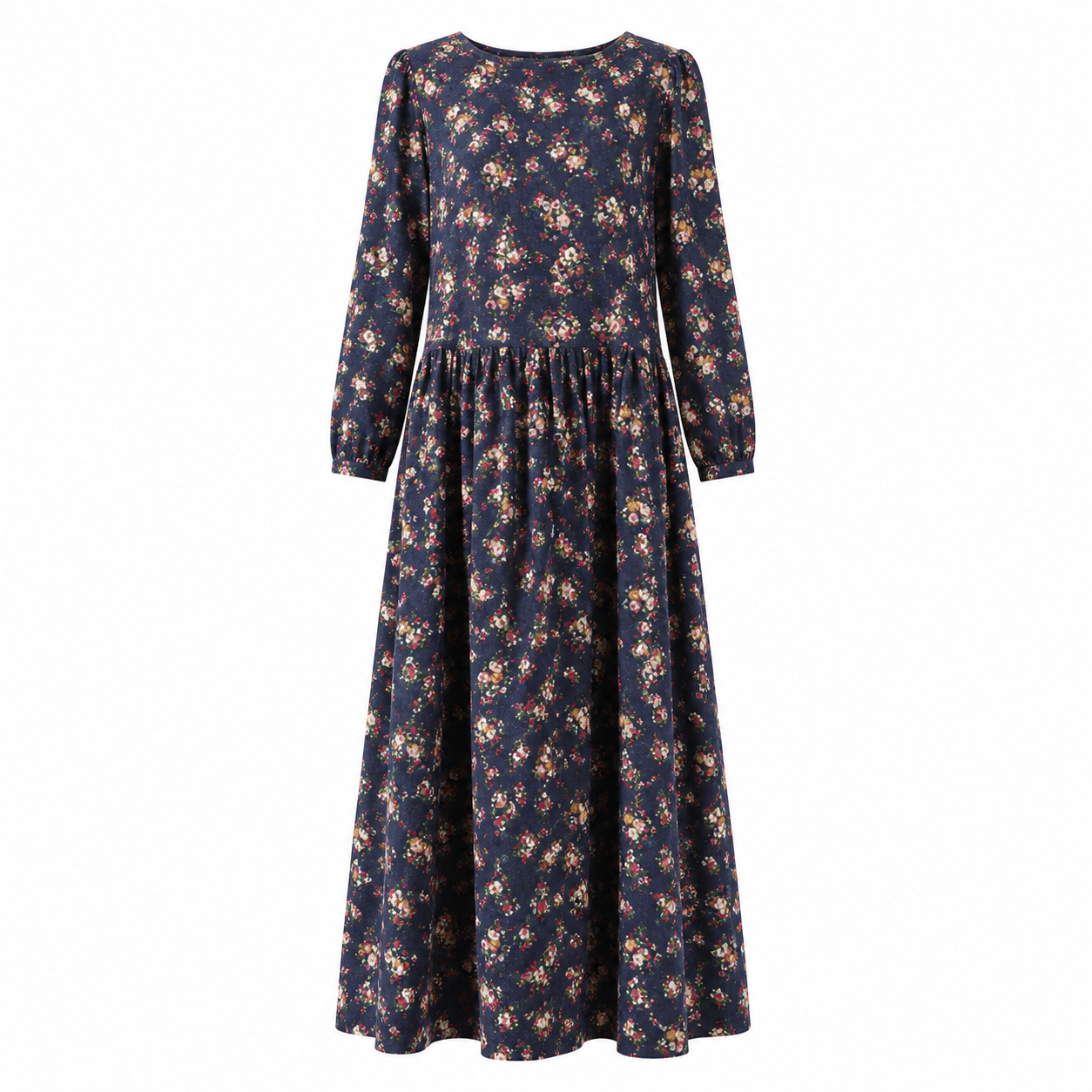 Floral Long-Sleeve Cotton Dress - Image 2