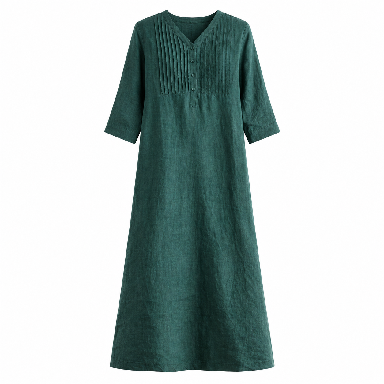 V-Neck Pintuck Long Dress - Image 5