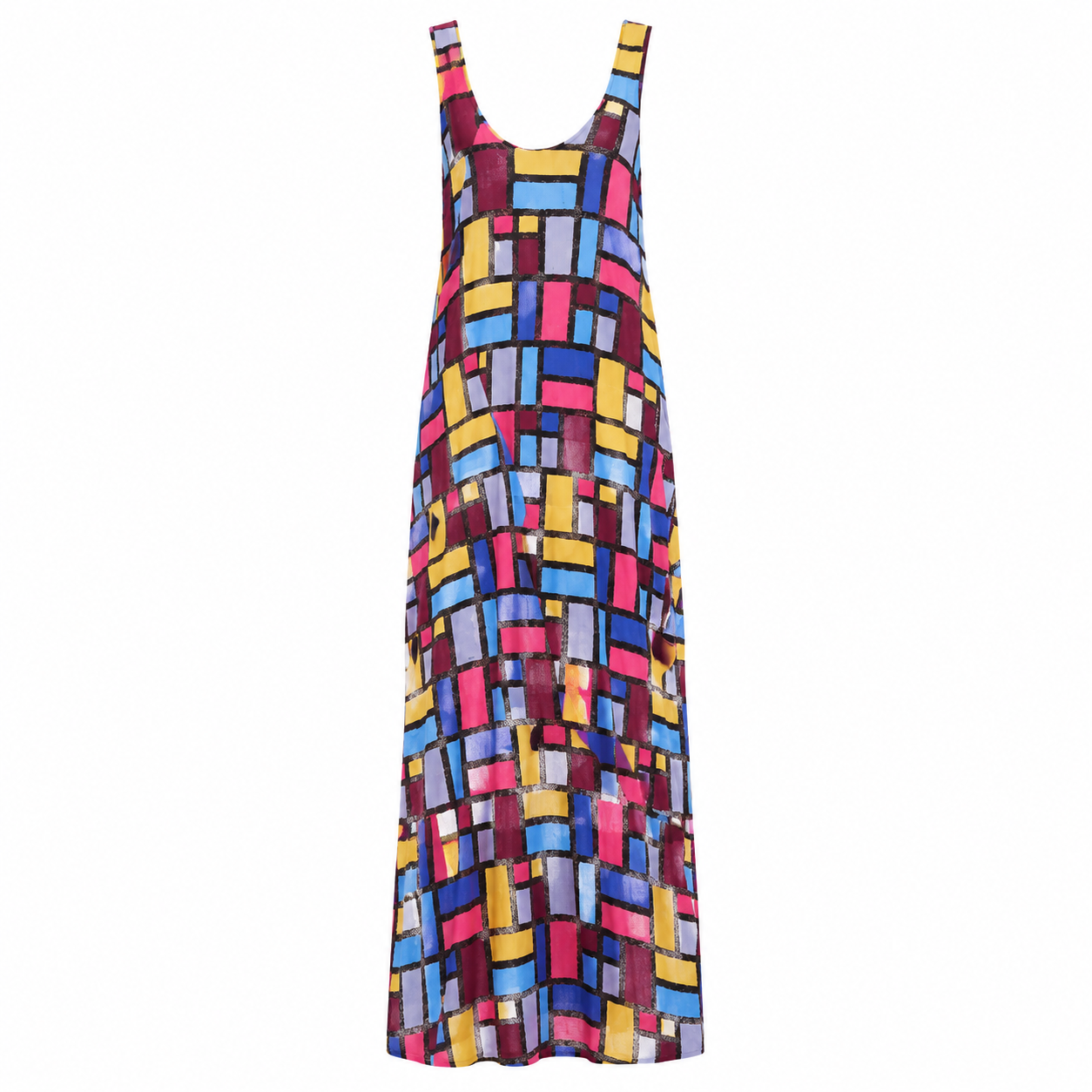 Women's Geometric Print Sleeveless Maxi Dress - Image 2