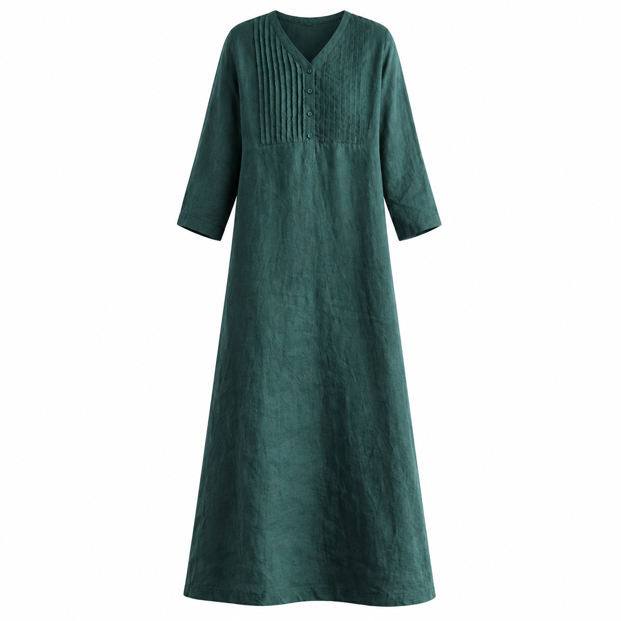 V-Neck Pintuck Long Dress - Image 9